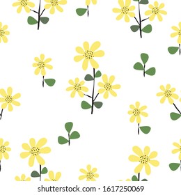 Seamless cute fresh floral pattern background vector illustration for design
