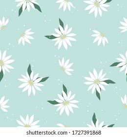 Ilustración vectorial de patrón floral fresco sin igual para papel de pared, envoltura de regalo, diseño de embalaje
