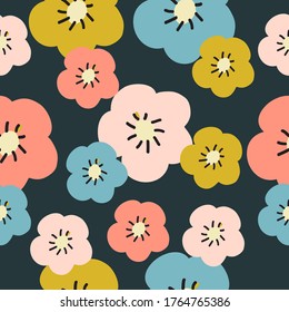 Ilustración vectorial de patrón floral fresco sin igual para diseño
