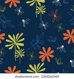 Ilustración vectorial de fondo de patrón floral fresco y sin igual para el revestimiento de papel pintado de tela de moda y el diseño de impresión
