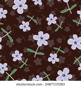 Seamless cute fresh flowers pattern background minimal floral background for fashion fabric wallpaper wrapping  and print design
