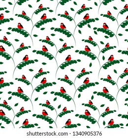 Seamless cute and funny bird pattern. Vector illustration.  For textile, cloth, scrapbooking, wrapping paper, fabric, banner.