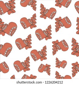 Seamless cute ginger cookie background