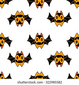 Seamless cute Halloween bat pattern