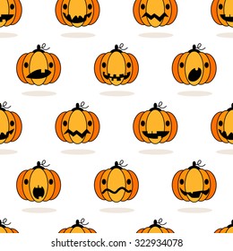 Seamless cute Halloween pumpkin pattern