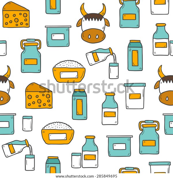 Seamless Cute Hand Drawn Background Outline Stock Vector Royalty