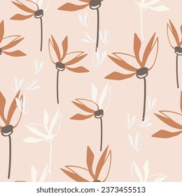 Seamless cute hand drawn floral  pattern background vector illustration for fashion,fabric,wallpaper and print design
