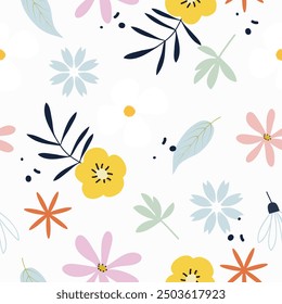 Seamless cute hand drawn floral  pattern background vector illustration for fashion,fabric,wallpaper and print design
