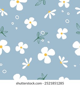Seamless cute hand drawn floral pattern background vector illustration for  fashion fabric wallpaper wrapping  and print design
