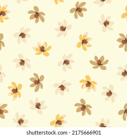 seamless cute hand drawn tiny wild flowers background , greeting card or fabric