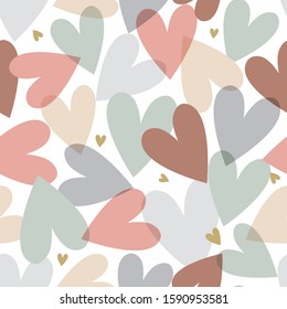 Seamless cute heart on white background