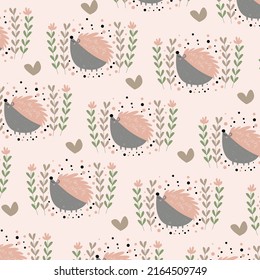 ilustración vectorial del patrón animal de hedgehog sin costura