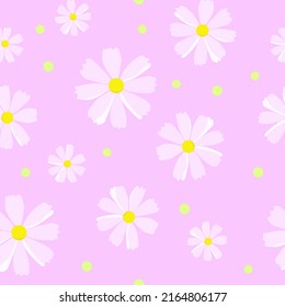 Seamless cute hippie daisy design pattern. Trippy cute pattern of 70s fashion, hippie, freedom, fashionable pattern, popular textiles