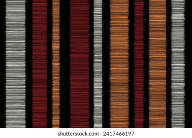 Seamless cute ikat pattern vector black background fabric watercolor strip cute strips red white orange colorful color grid stripe tartan wallpaper.