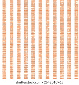 Seamless cute ikat pattern vector orange stripes on white background fabric strips vertical orange color grid stripe tartan wallpaper used for textile.