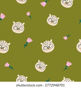 Seamless cute leopard pattern