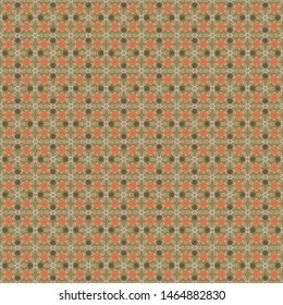Seamless cute minimalistic gentle flower pattern. Romantic, little, ditsy, stylish floral background. Trendy vector floral Ditsy Print in brown, gray and orange colors.