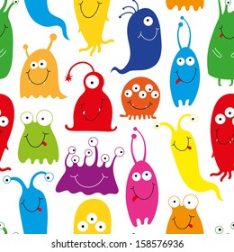 seamless cute monster's pattern