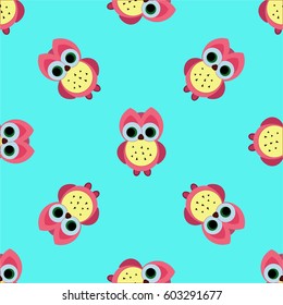 seamless cute owl pattern vector illustration