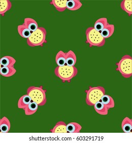 seamless cute owl pattern vector illustration