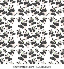 Seamless cute panda wallpaper illustration