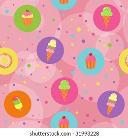 Seamless cute pastry background