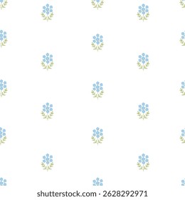 Seamless cute pattern with creative decorative flowers in scandinavian style. Vector floral pattern