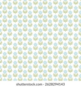 Padrão bonito perfeito com flores decorativas criativas em estilo escandinavo. Padrão floral de desenho animado vetorial