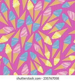 Seamless cute pattern with different ice creams.