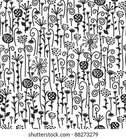 Seamless cute pattern of flora