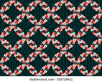 Seamless cute pattern of flower wreath. Summer millefleurs. Floral simple background for textile or book covers, manufacturing, wallpapers, print, gift wrap and scrapbooking.