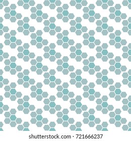Seamless cute pattern with green pentagon on white background.