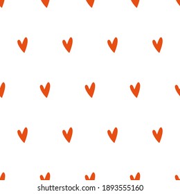 Un lindo patrón sin gracia con corazones. Antecedentes femeninos blancos de moda sobre el tema del amor. Patrón sin problemas para el Día de San Valentín. Vector.