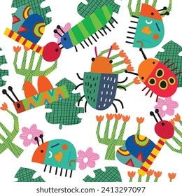 Seamless cute pattern for kids, children.  Scandinavian style for fabric, wallpaper, clothes, swaddles, apparel, planner, sticker