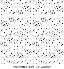Seamless cute pattern offirework  stars on white background. Vector illustration. Magic fireworks. Bright Stardust background. Constellation. 