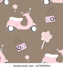 seamless cute pattern in pink colors. texture for the cover of notebooks and notebooks. image for pillows and children's items.