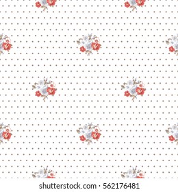 Seamless cute pattern of small flowers. Summer millefleurs. Floral simple diagonal seamless background for textile or book covers, manufacturing, wallpapers, print, gift wrap and scrapbooking.