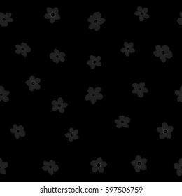 Seamless cute pattern of small flowers in gray colors. Vector floral simple background for textile, covers, manufacturing, wallpapers, print, gift wrap and scrapbooking.