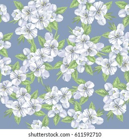 Seamless cute pattern with spring flowers. Floral background for textile or book covers, manufacturing, wallpapers, print and gift wrap.