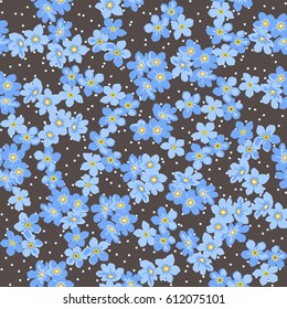 Seamless cute pattern with spring flowers. Floral background for textile or book covers, manufacturing, wallpapers, print and gift wrap.