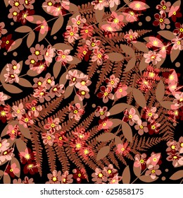 Seamless cute pattern with spring flowers. Floral background for textile or book covers, manufacturing, wallpapers, print and gift wrap.