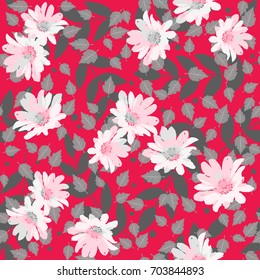 Seamless cute pattern with spring flowers. Floral background for textile or book covers, manufacturing, wallpapers, print and gift wrap.