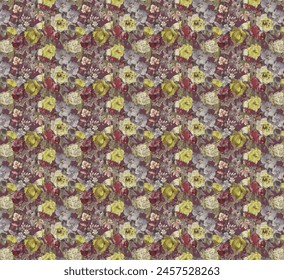 Seamless cute pattern of summer flowers. Floral simple diagonal seamless background for textile or book covers, manufacturing, wallpapers, print, gift wrap and scrapbooking. Trendy colors