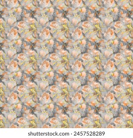 Nahtloses niedliches Muster von Sommerblumen. Floral schlichte diagonale nahtlose Hintergrund für Textil- oder Buchumschläge, Herstellung, Bildschirmhintergründe, Druck, Geschenkpapier und Scrapbooking. Trendfarben