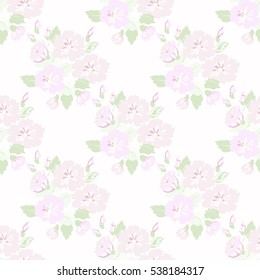 Seamless cute pattern of summer flowers. Floral simple diagonal seamless background for textile or book covers, manufacturing, wallpapers, print, gift wrap and scrapbooking. Shabby chic.