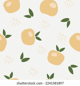 seamless cute pattern with tangerines, new year pattern with textures