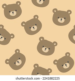 seamless cute pattern with teddy bear