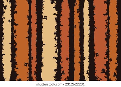 Seamless cute pattern vector brown background fabric watercolor stripes unbalance stripe patterns halloween vertical brown color tone strip wood earth wallpaper.