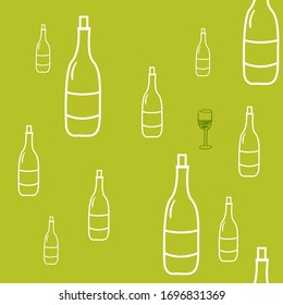 seamless cute patterns. sketch with a picture of wine
