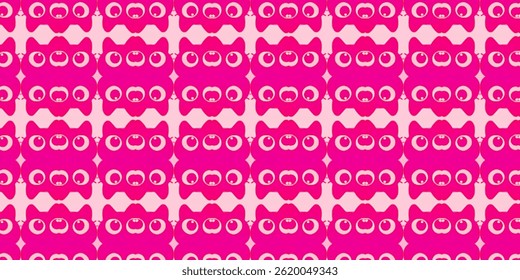 Seamless Cute Pink Cat Face Pattern – Kawaii Style Background